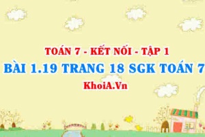Bài 1.19 trang 18 SGK Toán 7 tập 1 Kết nối tri thức